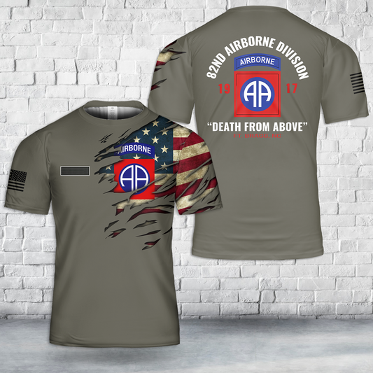 Custom Name US Army 82nd Airborne Division T-Shirt 3D