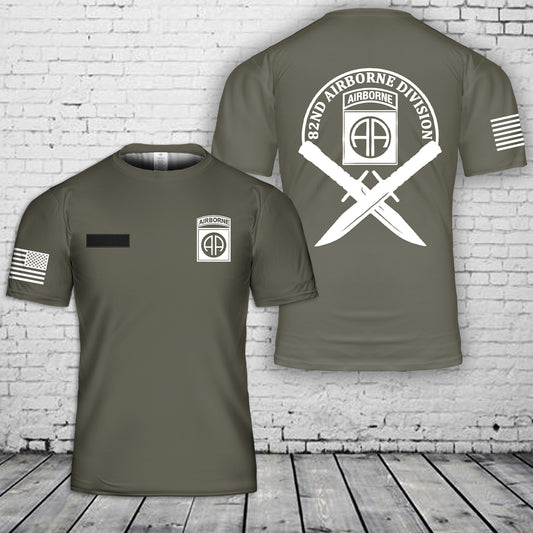 Custom Name US Army 82nd Airborne Division T-Shirt 3D