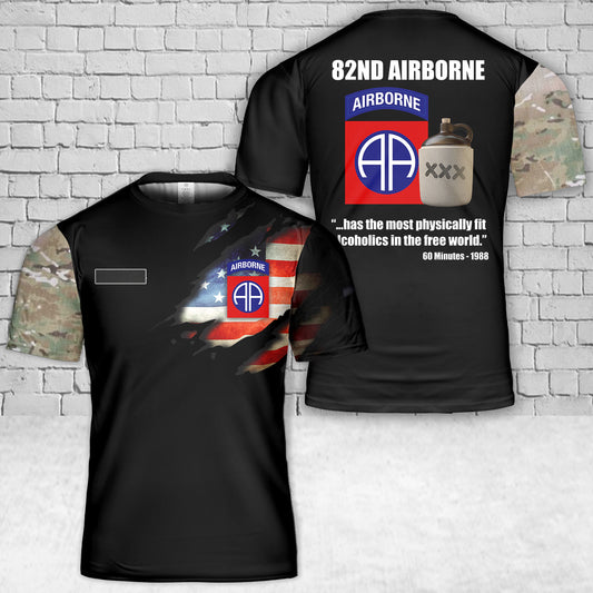 Custom Name US Army 82nd Airborne Division T-Shirt 3D