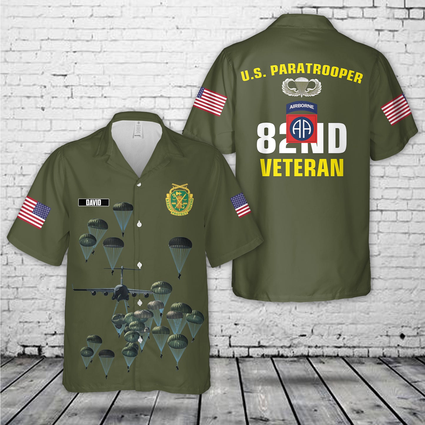 Custom Name US Army 82nd Airborne Division Veteran Hawaiian Shirt