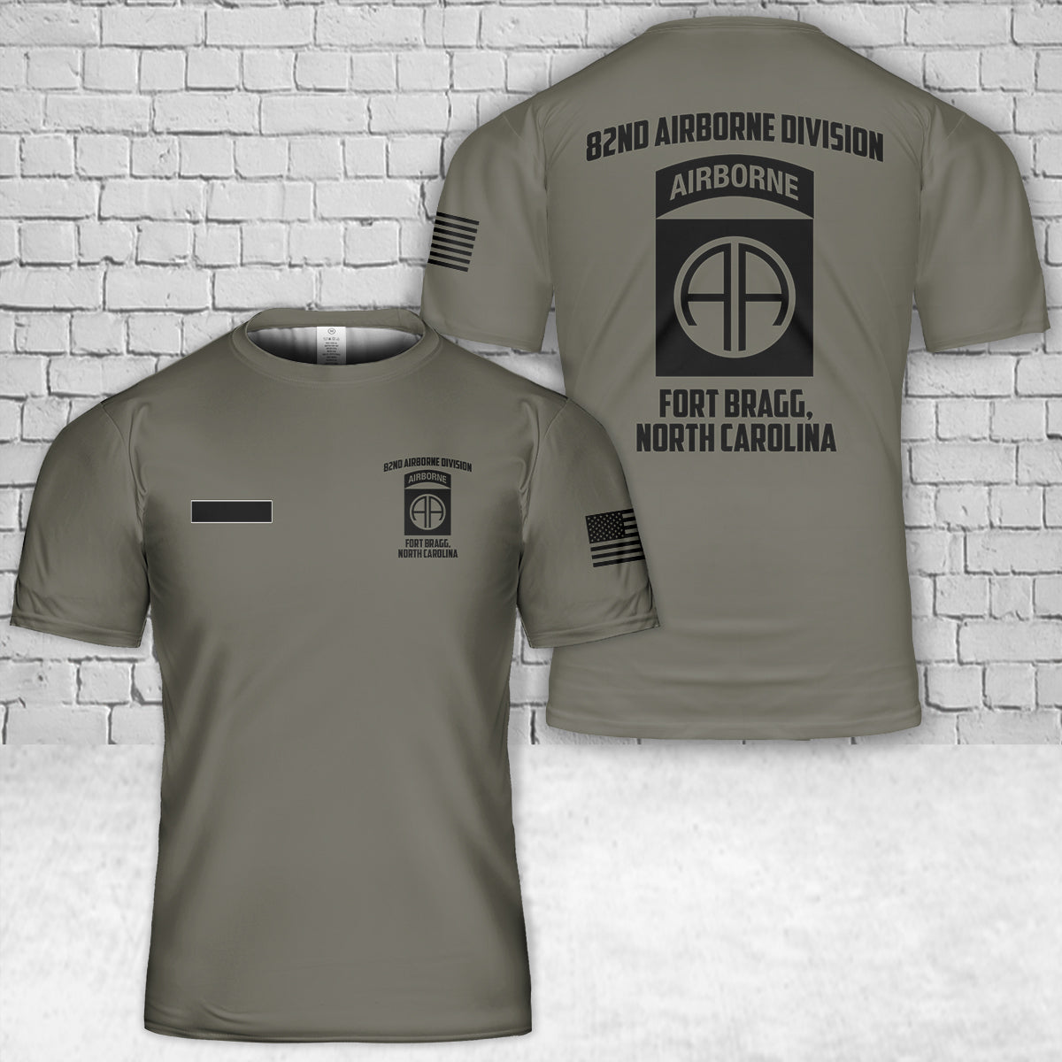 Custom Name US Army 82nd Airborne Division Veteran T-Shirt 3D