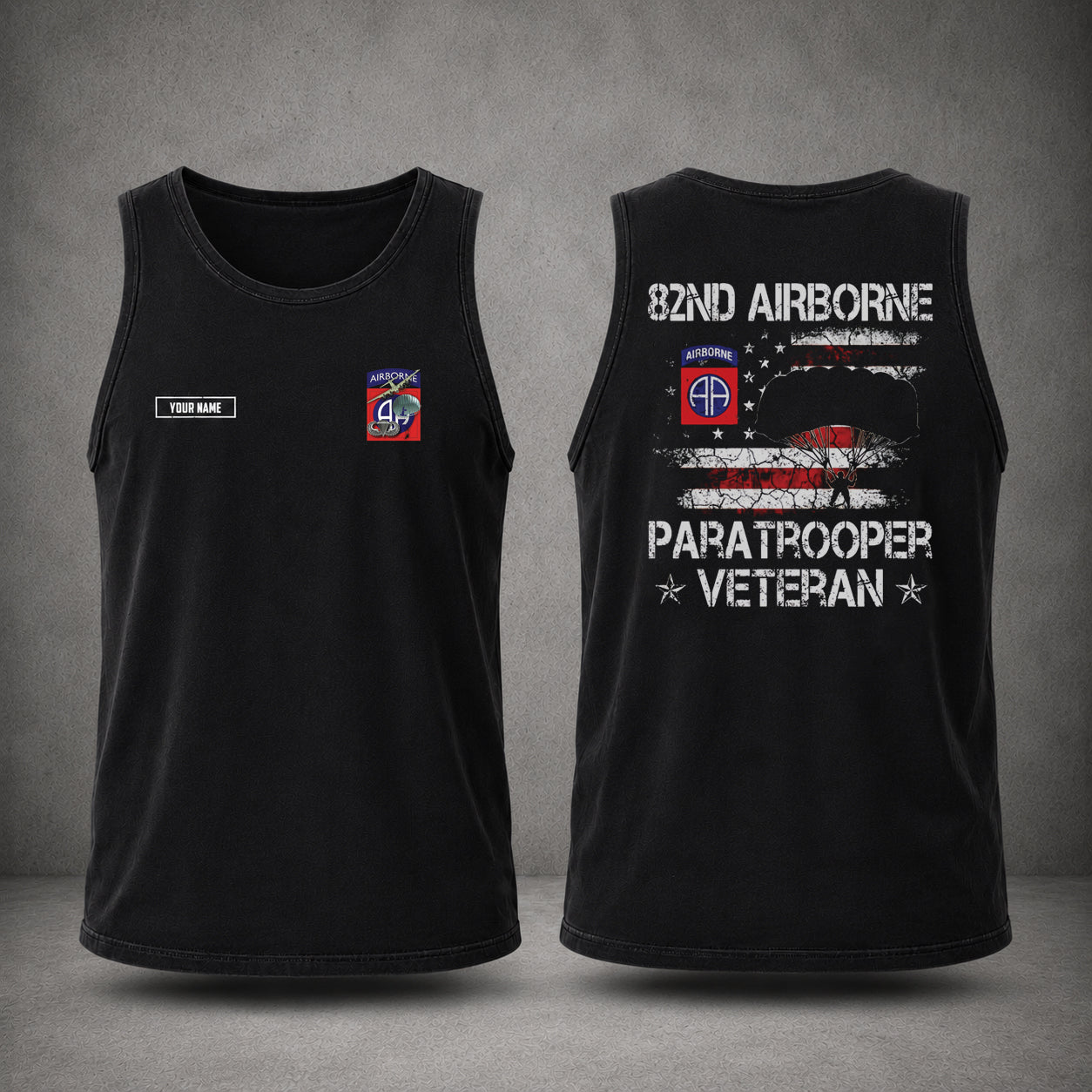 Custom Name US Army 82nd Airborne Division Veteran AOP Tank Top
