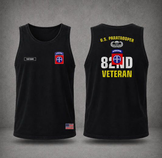 Custom Name US Army 82nd Airborne Division Veteran AOP Tank Top