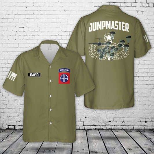 Custom Name US Army 82nd Airborne Paratrooper Jumpmaster Hawaiian Shirt