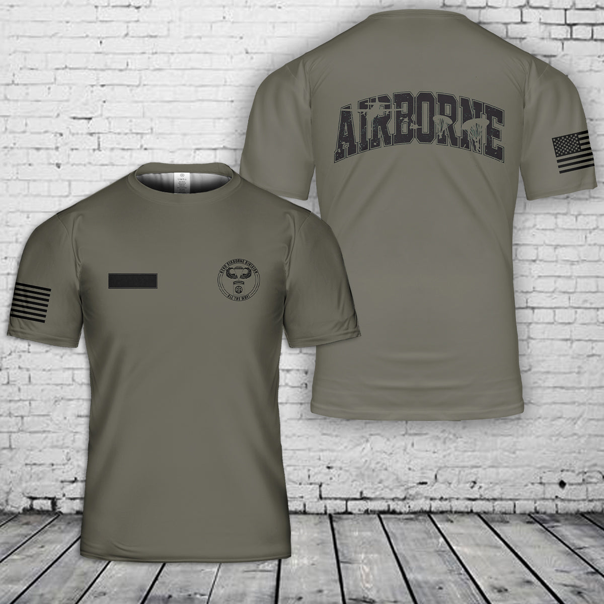 Custom Name US Army 82nd Airborne T-Shirt 3D