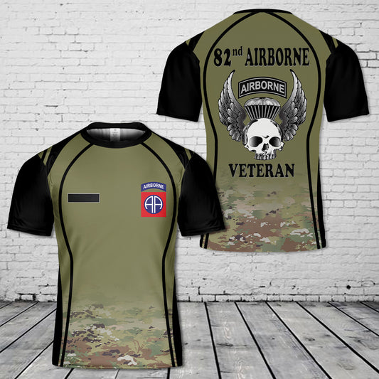 Custom Name US Army 82nd Airborne Veteran T-Shirt 3D