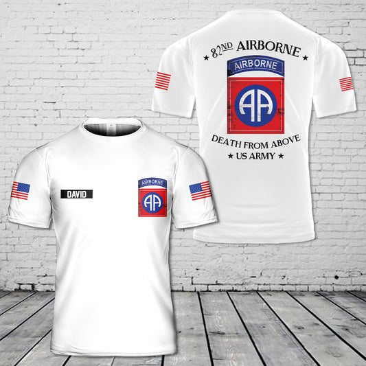Custom Name US Army 82nd Airborne 'Death From Above' 3D T-Shirt
