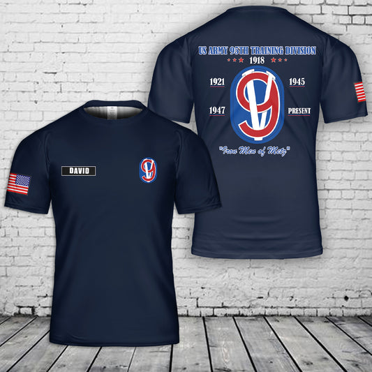 Custom Name US Army 95th Training Division 3D T-Shirt