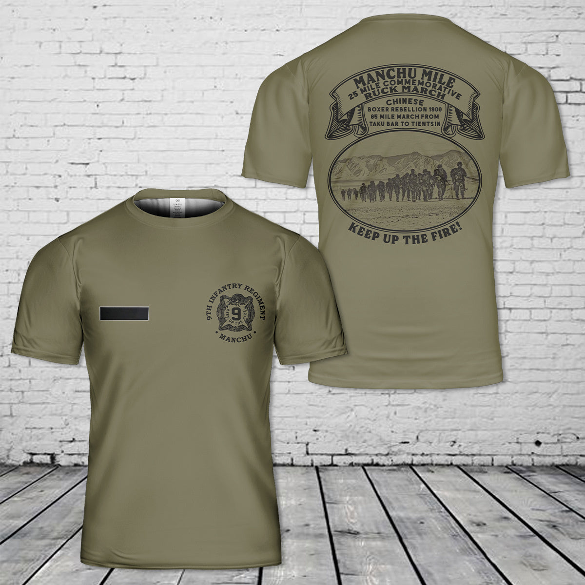 Custom Name US Army 9th Infantry Regiment Manchu T-Shirt 3D