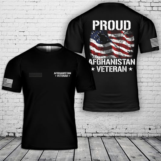 Custom Name US Army Afghanistan Veteran T-Shirt 3D