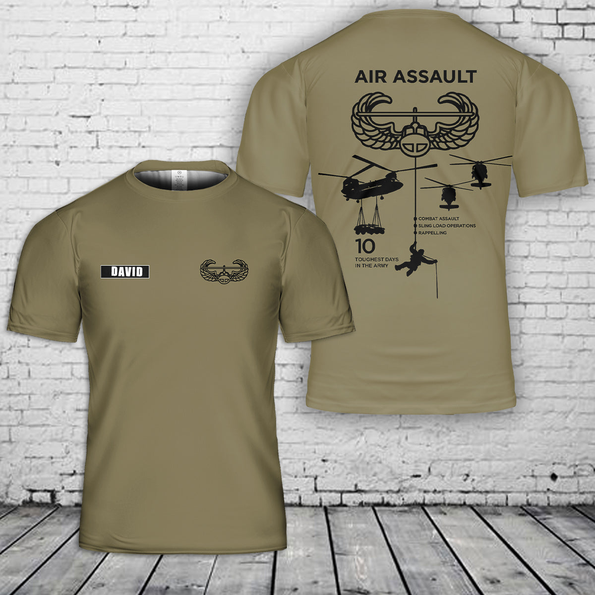 Custom Name US Army Air Assault 3D T-Shirt