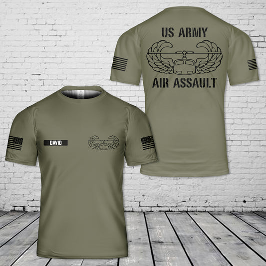 Custom Name US Army Air Assault T-Shirt 3D