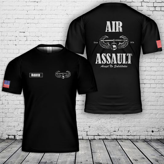 Custom Name US Army Air Assault T-Shirt 3D