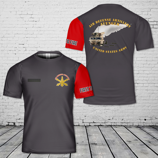 Custom Name US Army Air Defense Artillery T-Shirt 3D