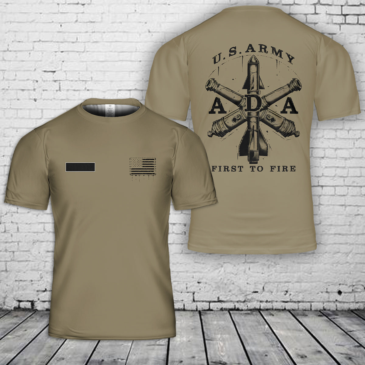 Custom Name US Army Air Defense Artillery T-Shirt 3D