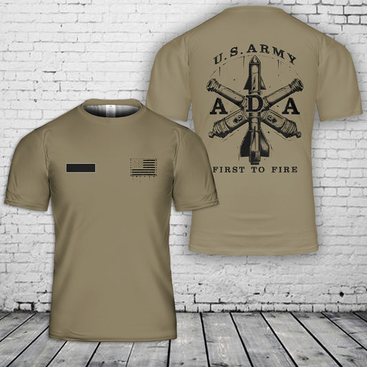 Custom Name US Army Air Defense Artillery T-Shirt 3D
