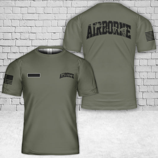 Custom Name US Army Airborne Paratrooper T-Shirt 3D