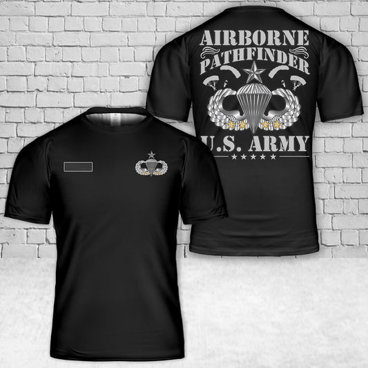 Custom Name US Army Airborne Pathfinder T-Shirt 3D