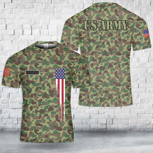 Custom Name US Army American WW2 M1942 Frog Skin Jungle Camo T-Shirt 3D
