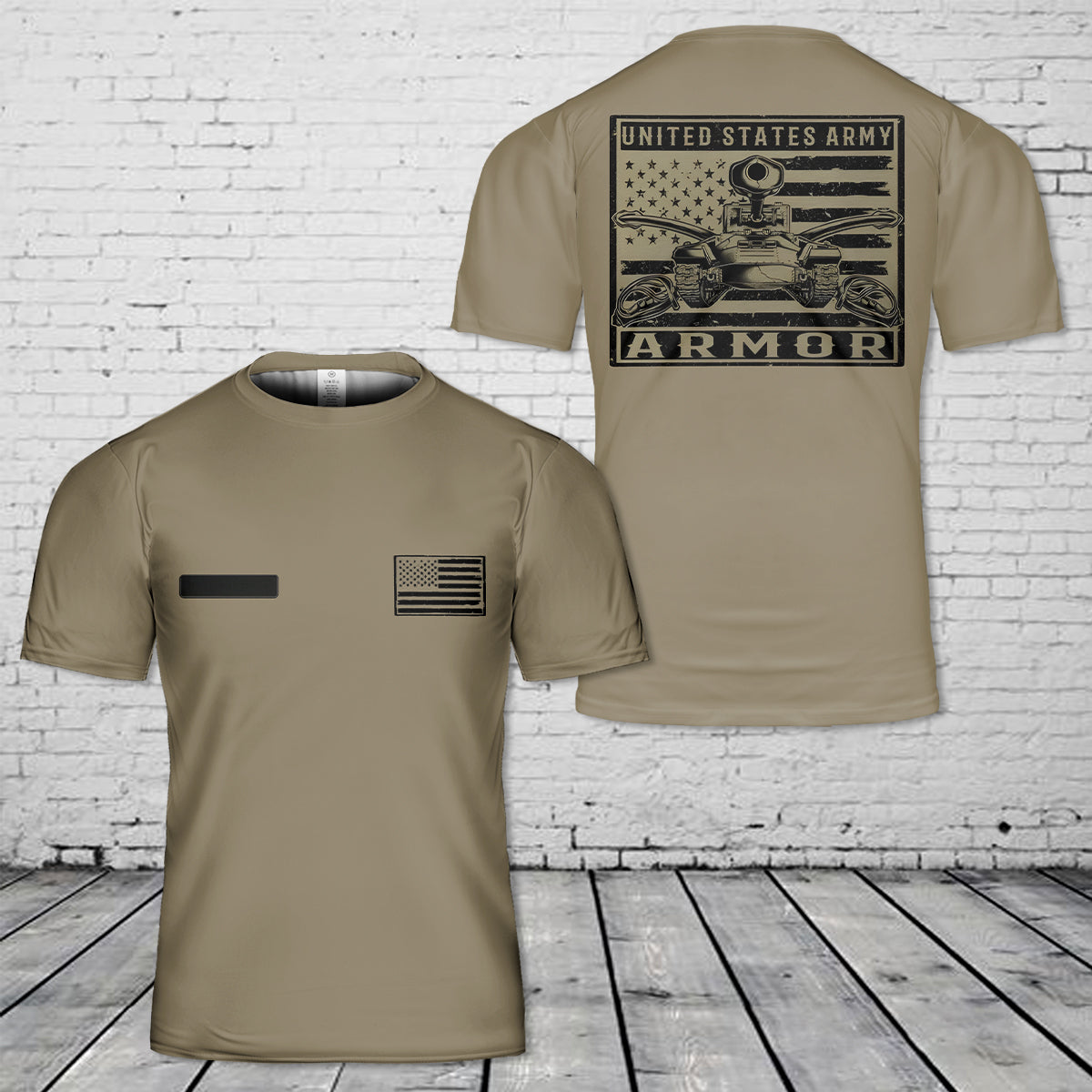 Custom Name US Army Armor T-Shirt 3D
