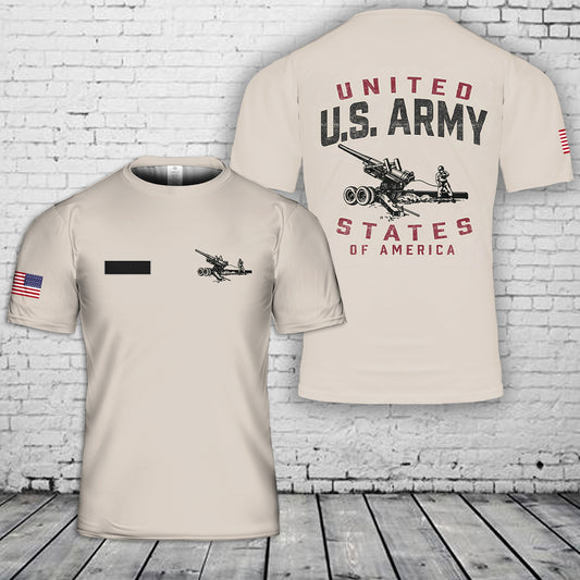 Custom Name US Army Artillery T-Shirt 3D