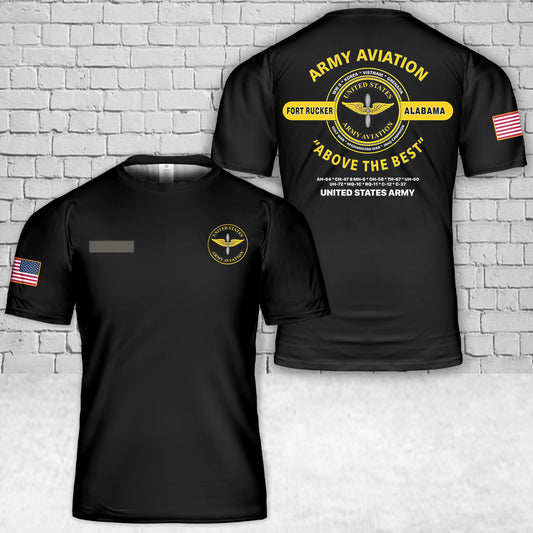 Custom Name US Army Aviation Above The Best T-Shirt 3D