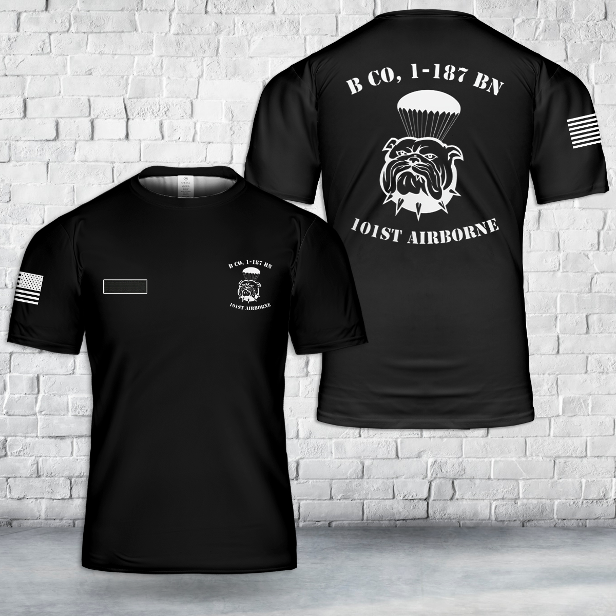 Custom Name US Army B Co, 1-187 BN, 101st ABN T-Shirt 3D