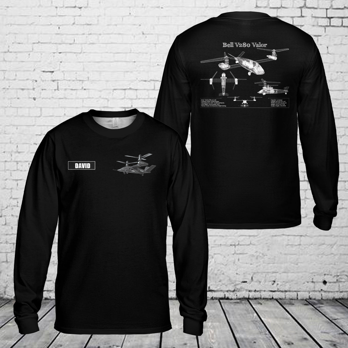 Custom Name US Army Bell V-280 Valor Long Sleeve Shirt