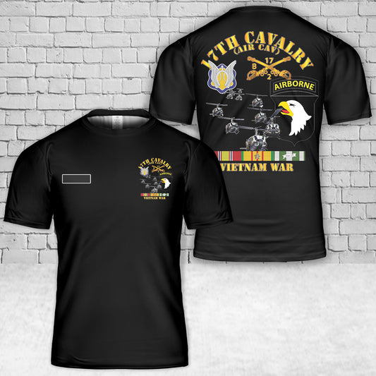 Custom Name US Army Bravo Troop 2nd Squadron 17th Cav - 101st Airborne Div T-Shirt 3D