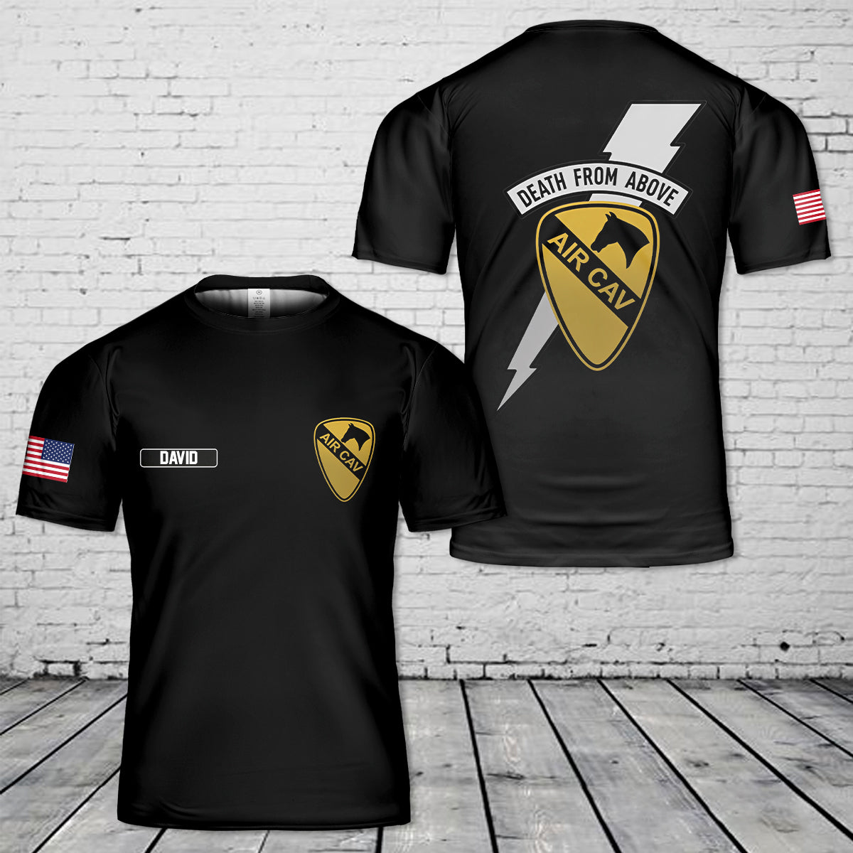 Custom Name US Army Cav 1st Cavalry Division Death From Above 3D T-Shirt