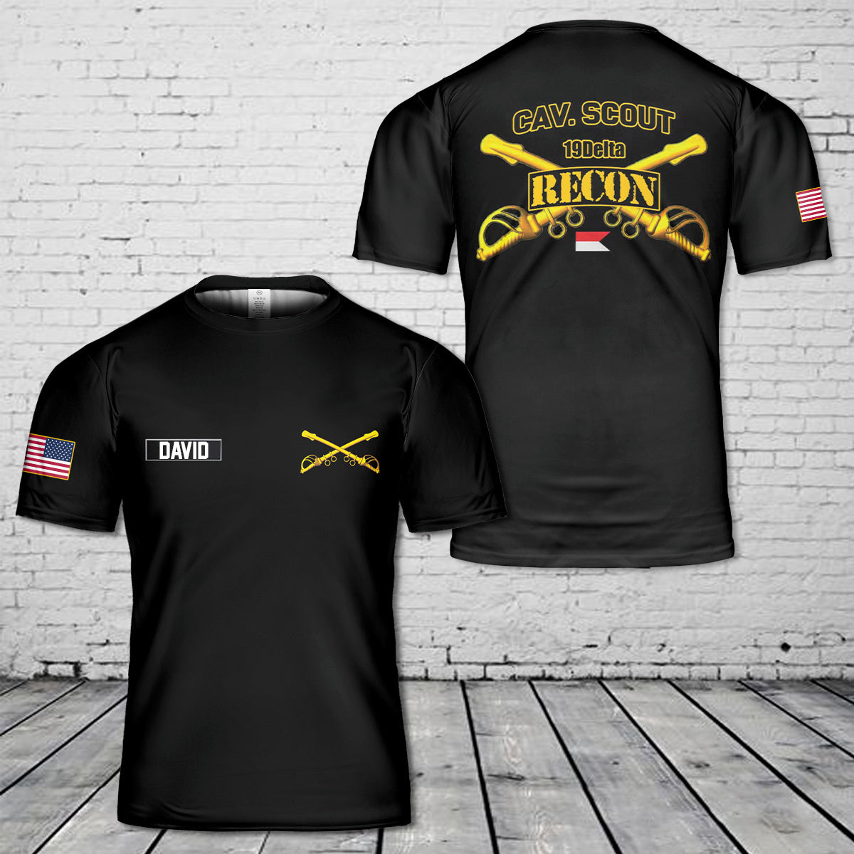 Custom Name US Army Cavalry scout 3D T-Shirt