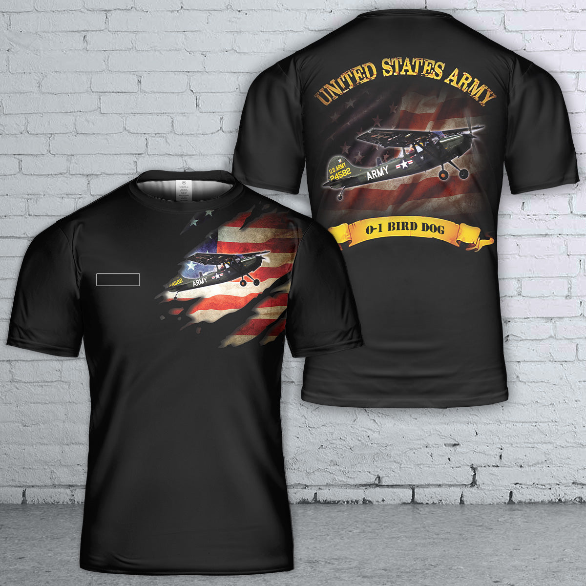Custom Name US Army Cessna O-1 Bird Dog T-Shirt 3D