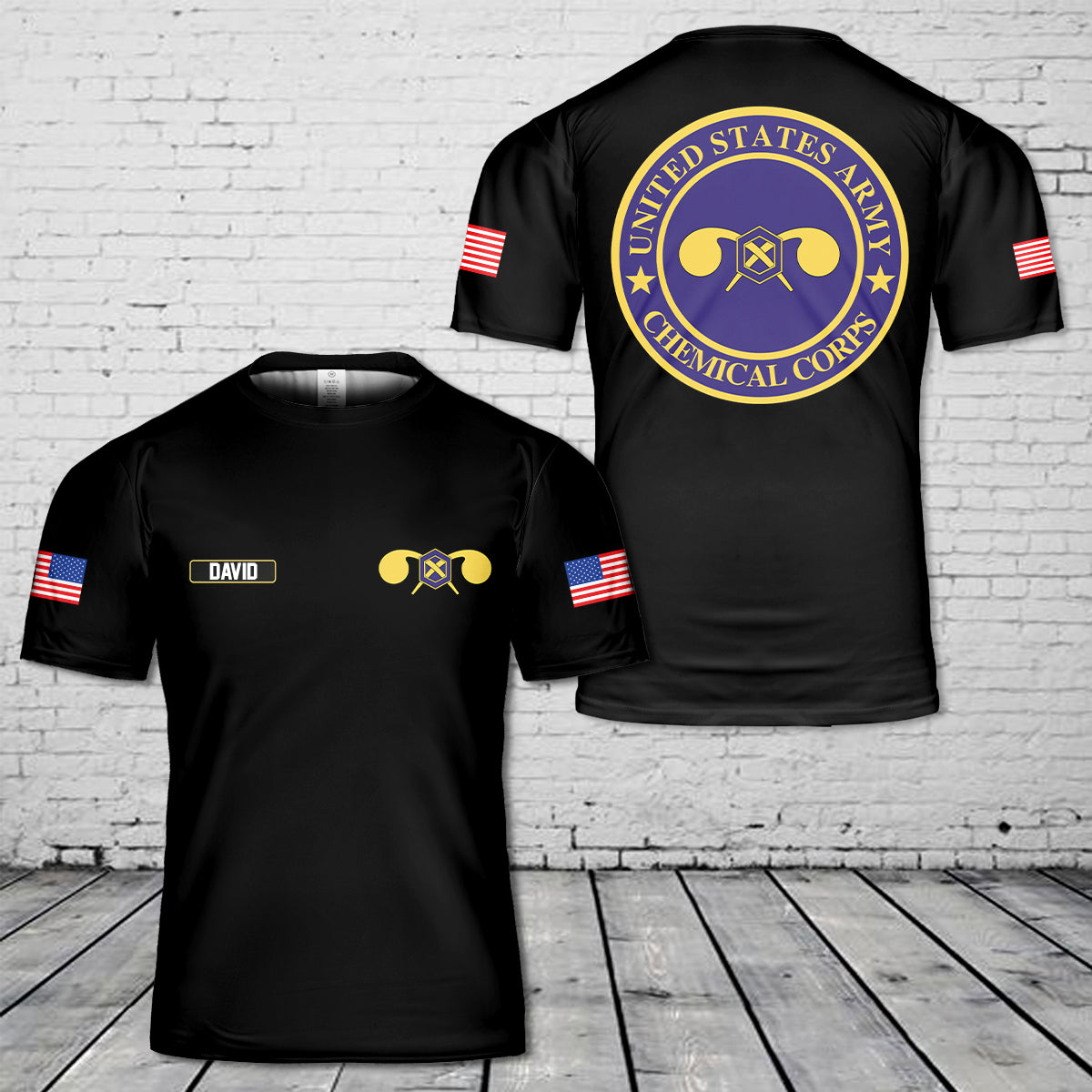 Custom Name US Army Chemical Corps 3D T-Shirt