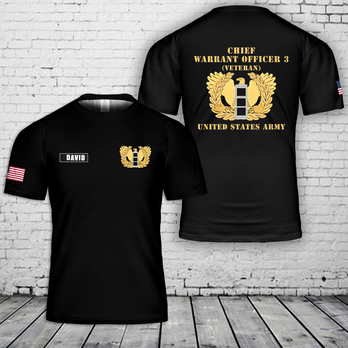 Custom Name US Army Chief Warrant Officer 3D T-Shirt