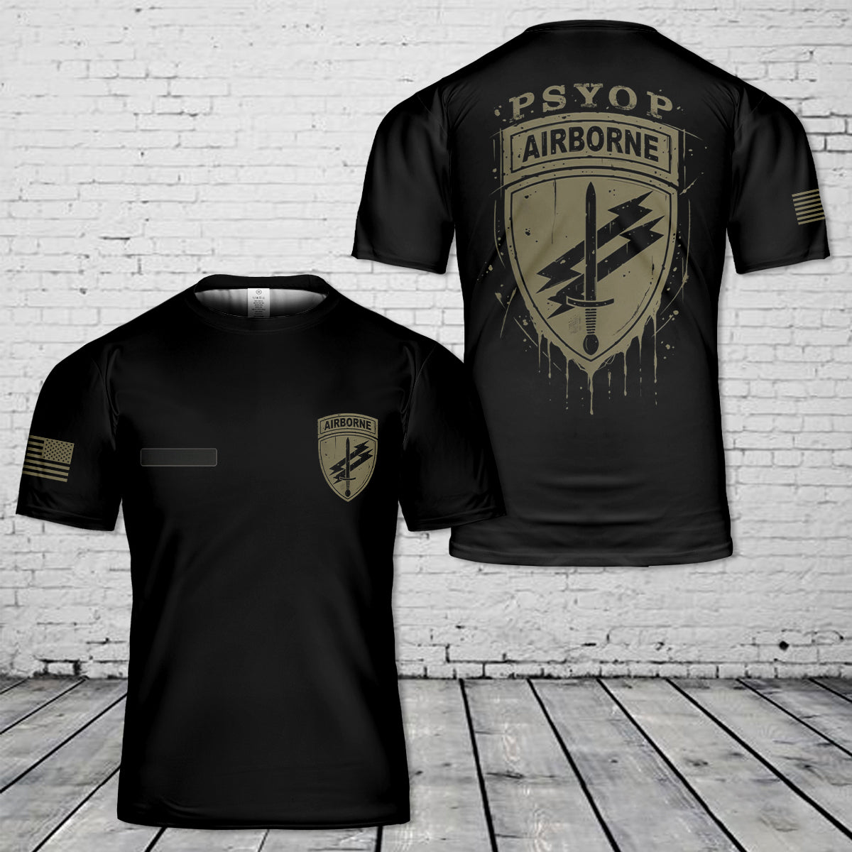 Custom Name US Army Civil Affairs and Psychological Operations Command (Airborne) T-Shirt 3D