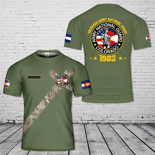 Custom Name US Army Colorado Army National Guard T-Shirt 3D