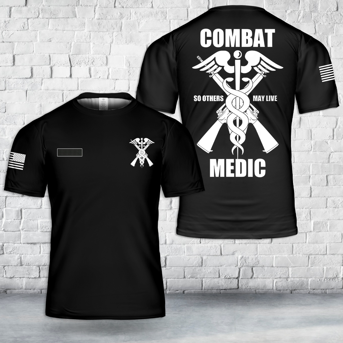 Custom Name US Army Combat Medic T-Shirt 3D