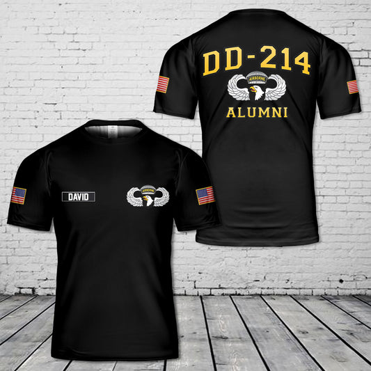 Custom Name US Army DD-214 101st AIRBORNE Division Alumni T-Shirt 3D