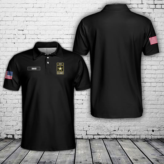 Custom Name US Army Dad Polo Shirt
