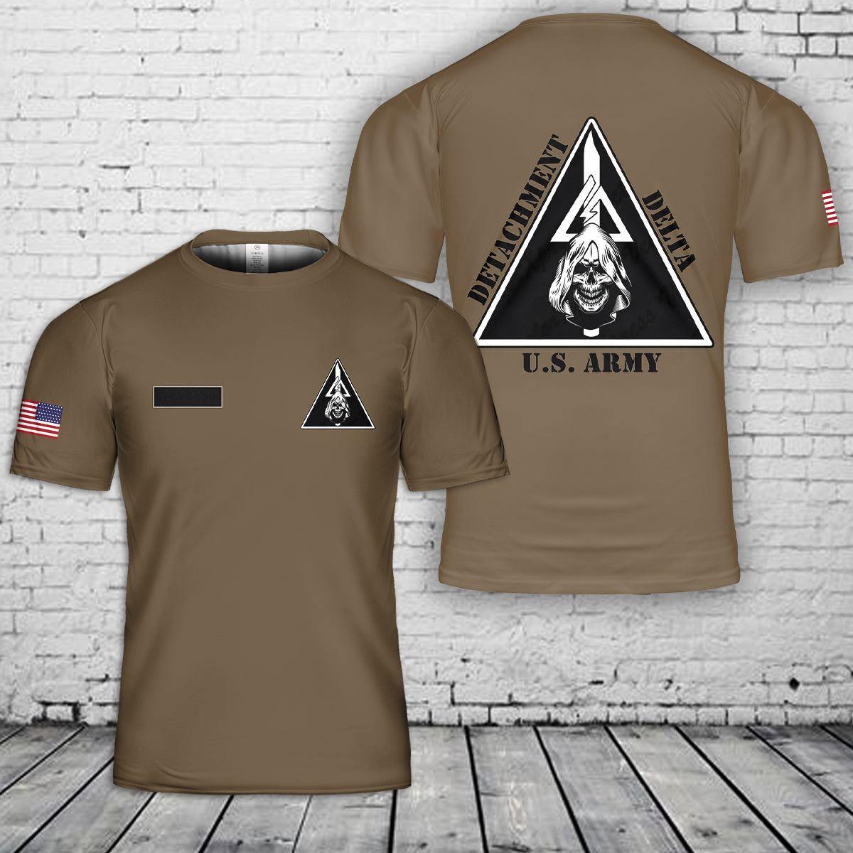 Custom Name US Army Delta Force 1st Special Forces Operational Detachment (SFOD-D) T-Shirt 3D