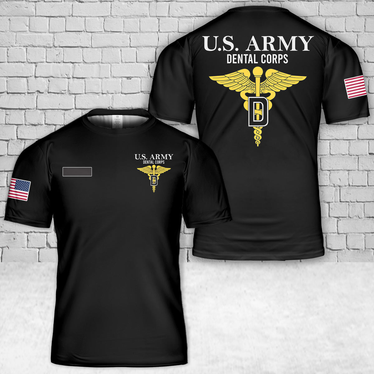 Custom Name US Army Dental Corps T-Shirt 3D