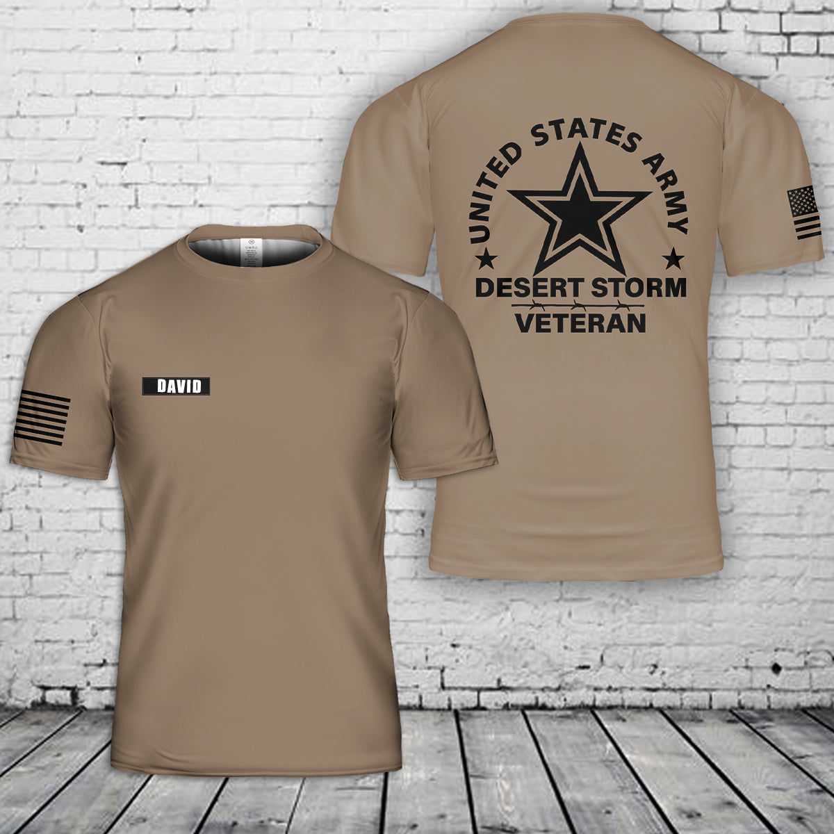 Custom Name US Army Desert Storm Veteran 3D T-Shirt