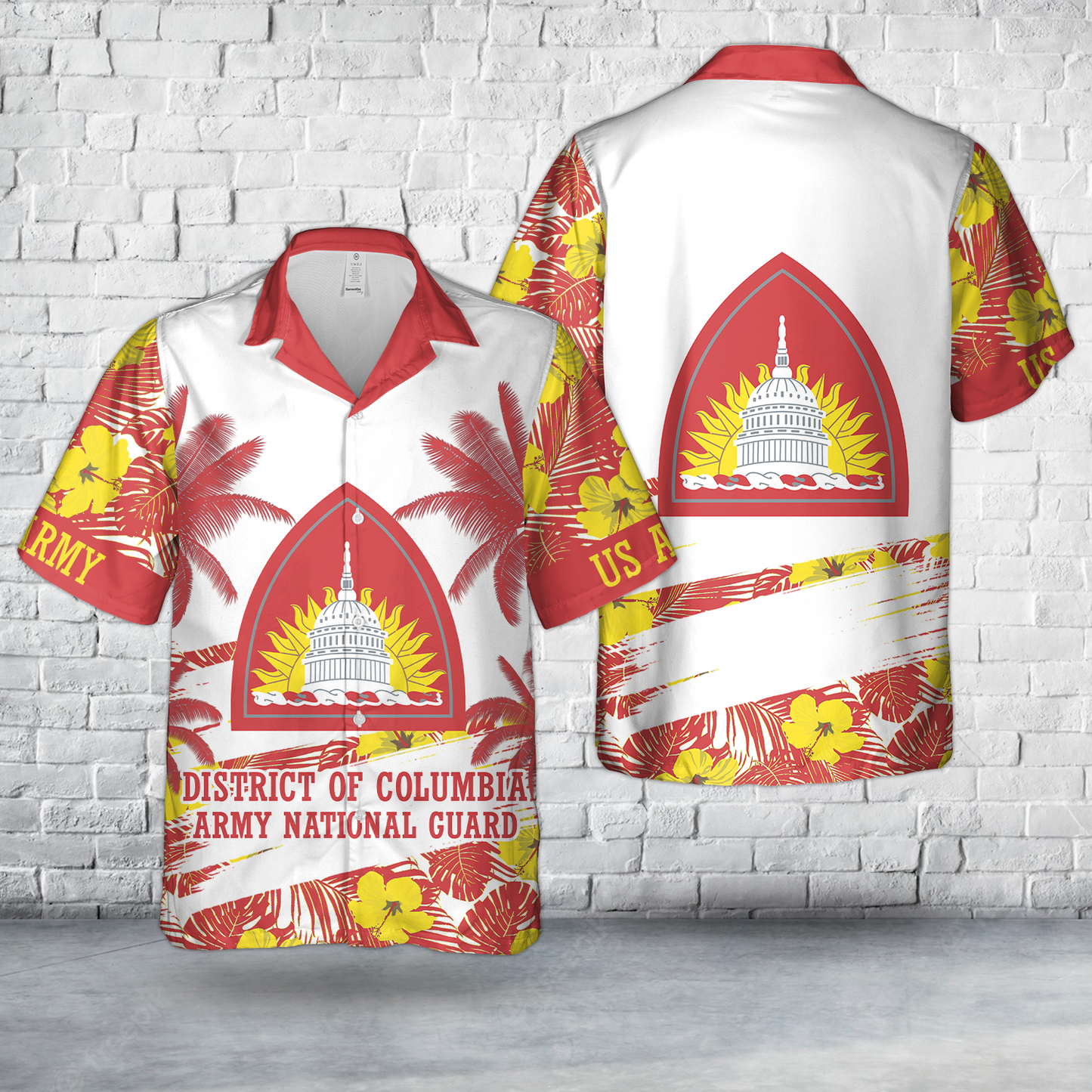 Custom Name US Army District of Columbia Army National Guard Hawaiian Shirt