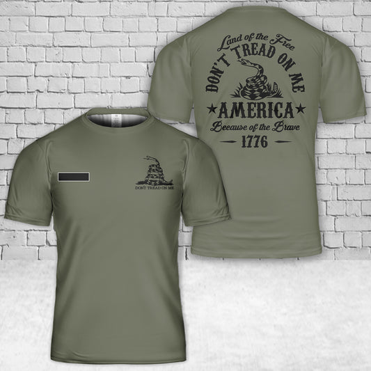 Custom Name Military Don't Tread On Me T-Shirt 3D