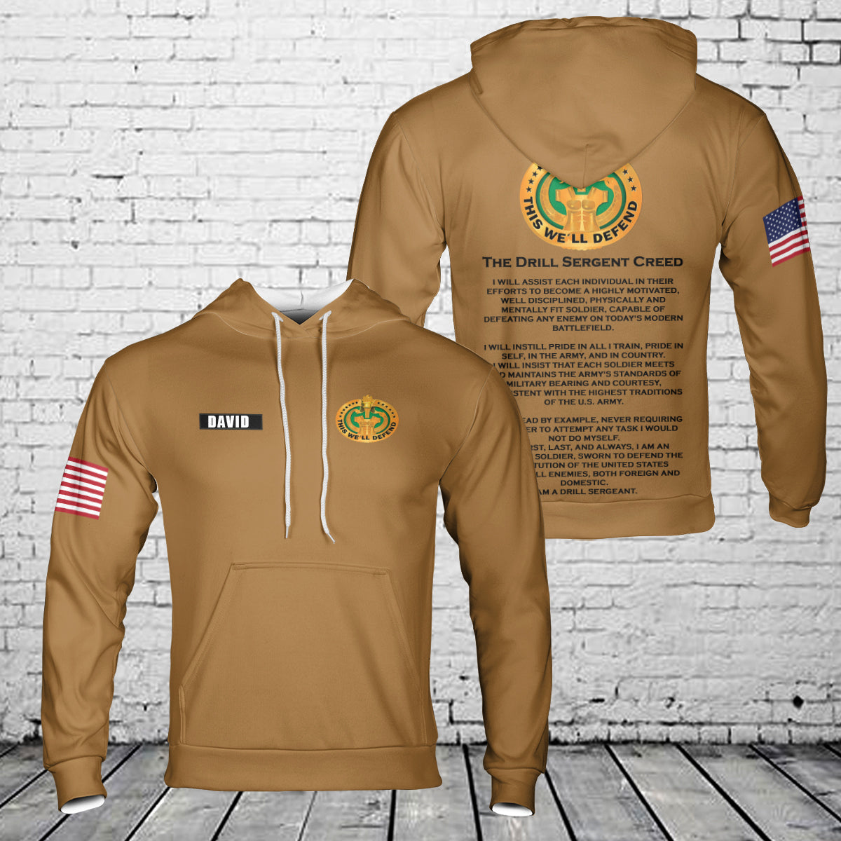 Custom Name US Army Drill Sergeant Creed 3D Hoodie