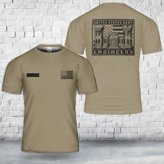 Custom Name US Army Engineers T-Shirt 3D