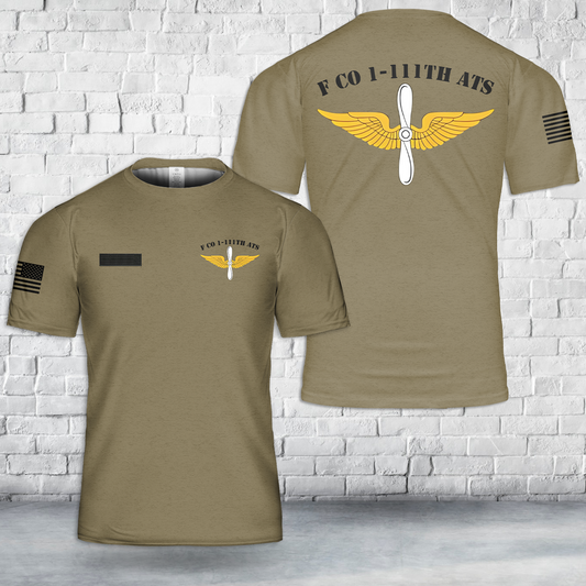 Custom Name US Army F Co 1-111th ATS T-Shirt 3D