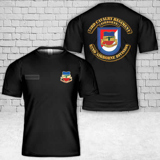 Custom Name US Army Flash 73rd Cavalry Regiment Airborne T-Shirt 3D