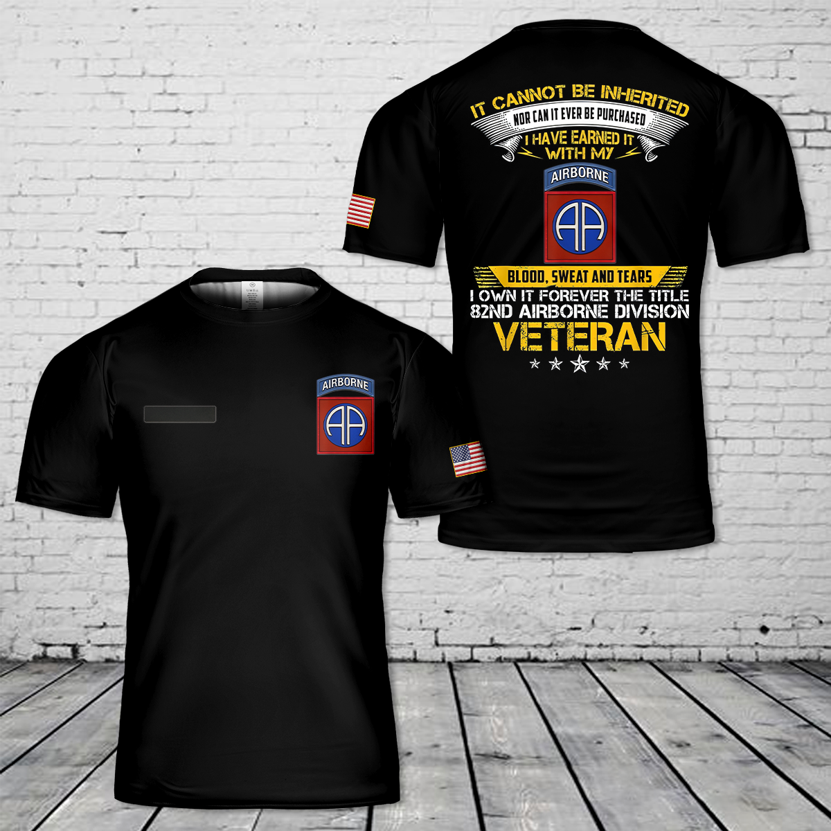 Custom Name US Army Forever The Title 82Nd Airborne Division Veteran T-Shirt 3D