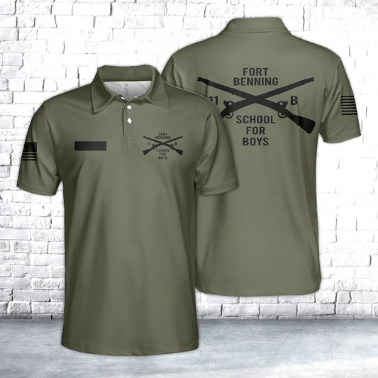 Custom Name US Army Fort Benning 11B Infantry Polo Shirt